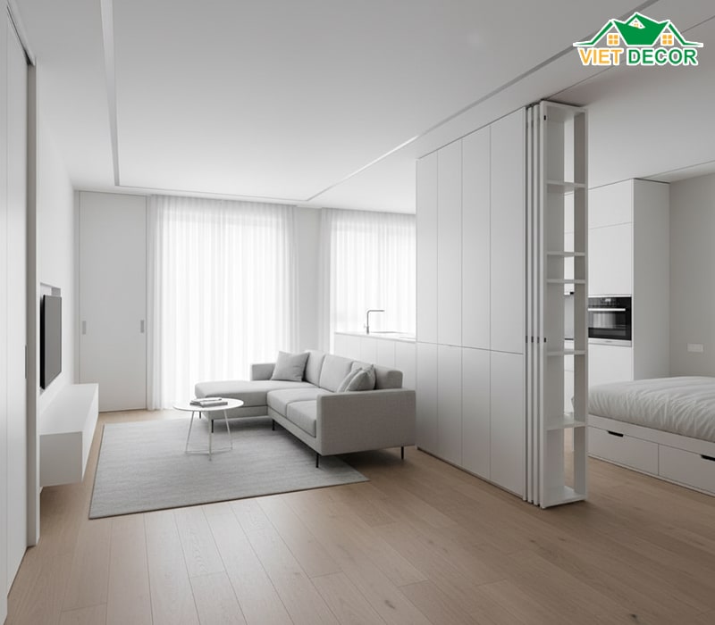 Mẫu nhà 35m2 phong cách tối giản (Minimalism) – Tập trung vào công năng