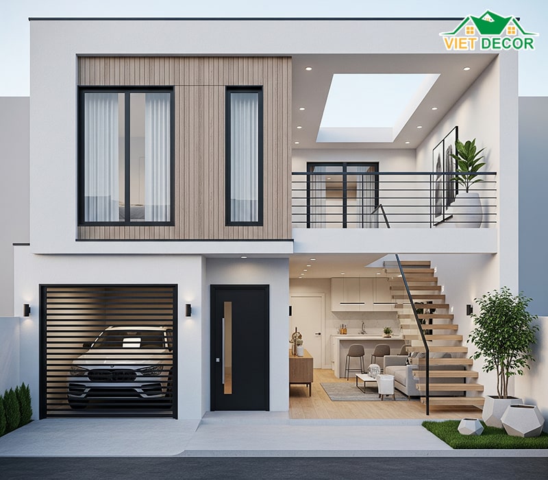Mẫu thiết kế có gara để xe tiện lợi