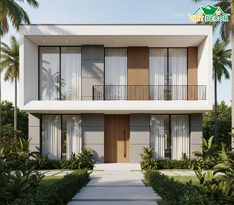 Mẫu nhà 6x15 2 tầng 4 phòng ngủ phong cách hiện đại