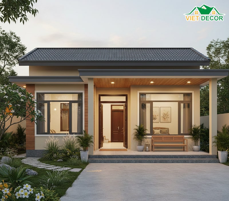 nhà cấp 4 2 phòng ngủ 1 phòng thờ