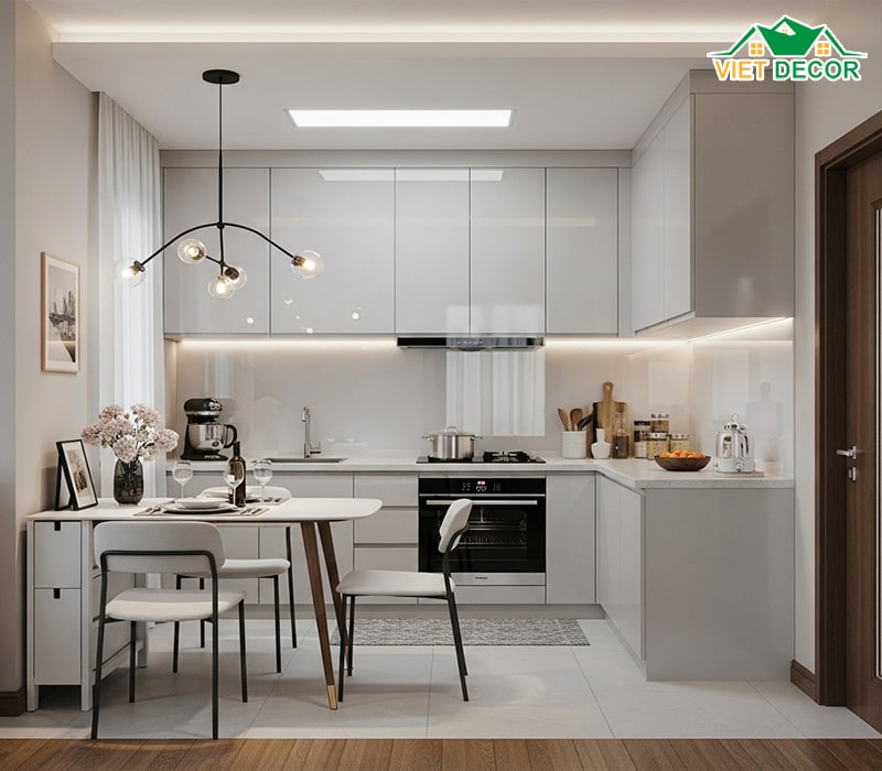 Bố trí nội thất phòng bếp + ăn