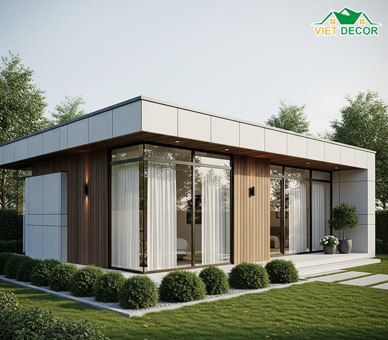 Mẫu nhà cấp 4 2 phòng ngủ 70m2 mái bằng