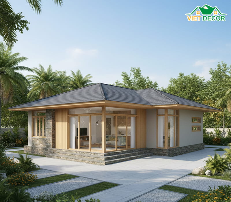 Nhà cấp 4 mái Nhật: Sự tối giản, tinh tế và gần gũi thiên nhiên