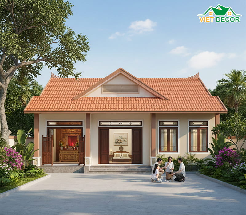 nhà cấp 4 3 phòng ngủ 1 phòng thờ 1 phòng khách