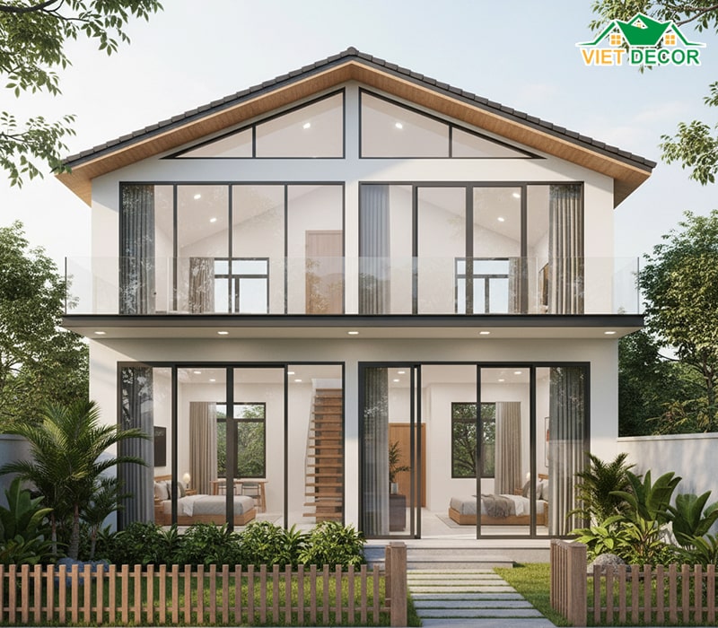 Nhà cấp 4 gác lửng 3 phòng ngủ 4x15