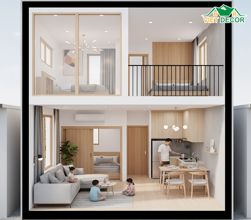Tại sao mẫu nhà cấp 4 gác lửng 3 phòng ngủ 4x15 lại được ưa chuộng?