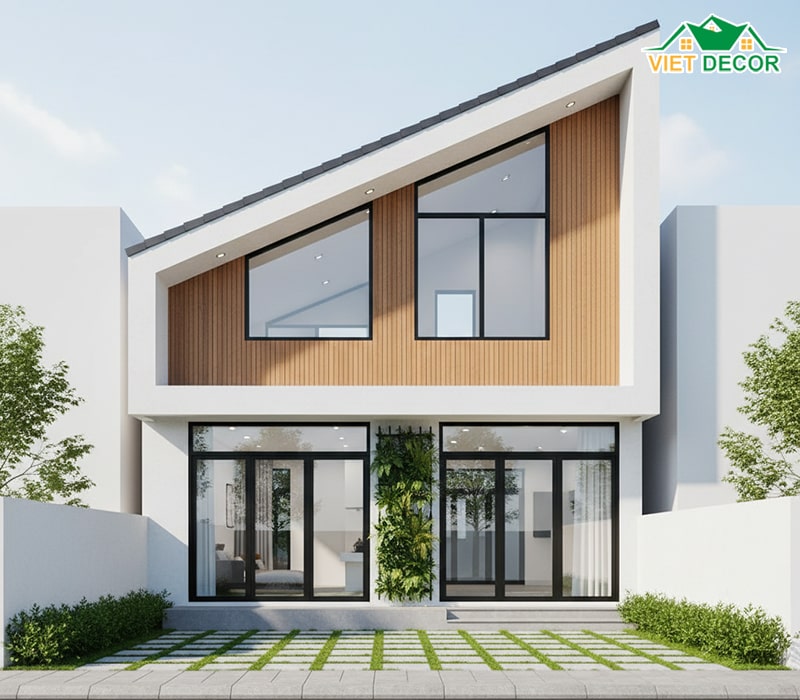 Mẫu nhà ống 1 trệt 1 lửng 4x15 có sân trước