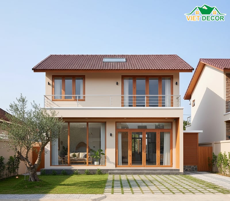 Mẫu nhà ống 1 trệt 1 lửng 4x15 có sân trước