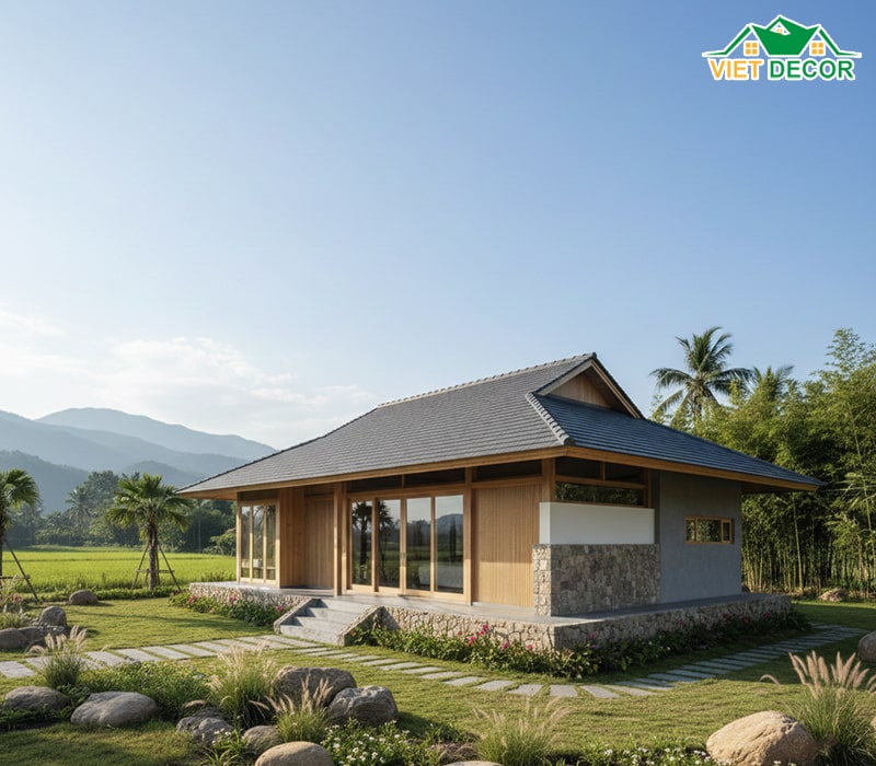 Nhà cấp 4 mái Nhật ở nông thôn