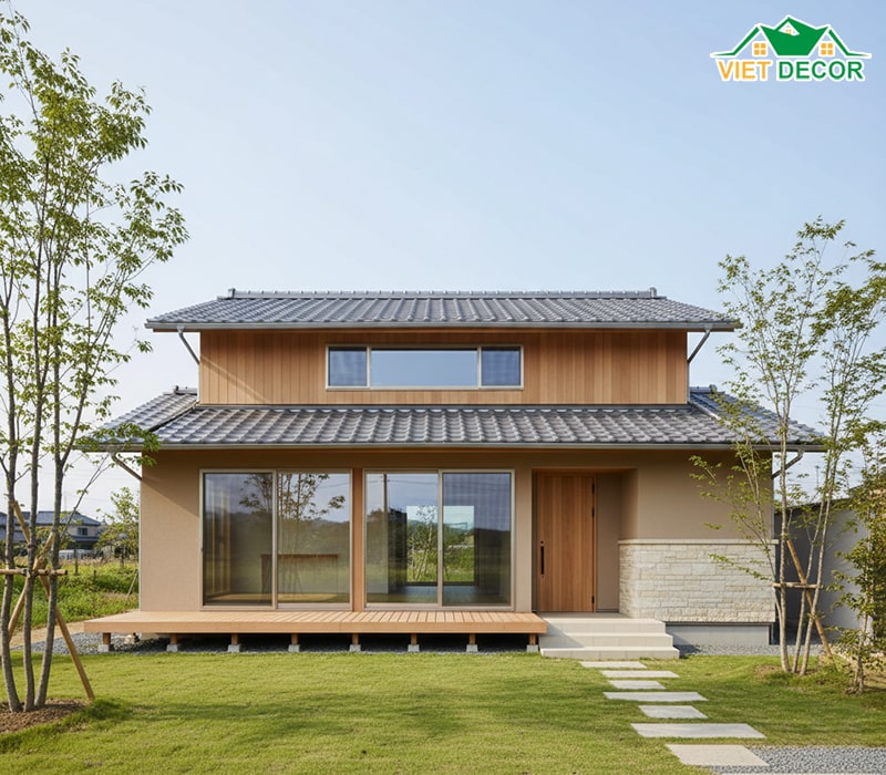 Phối cảnh mặt tiền hiện đại, tối giản
