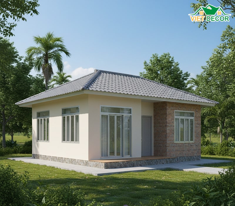 Mẫu nhà cấp 4 mái Nhật giá rẻ (Dưới 600 triệu)