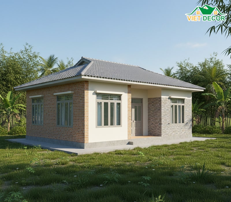 Mẫu nhà cấp 4 mái Nhật giá rẻ (Dưới 600 triệu)