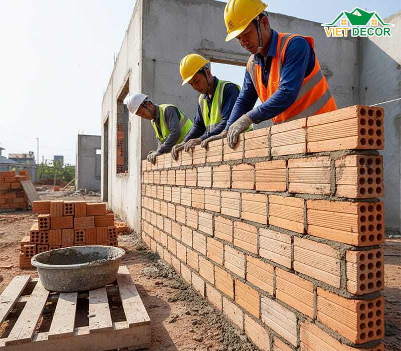 Kinh nghiệm thi công tường nhà cấp 4 bền đẹp theo thời gian