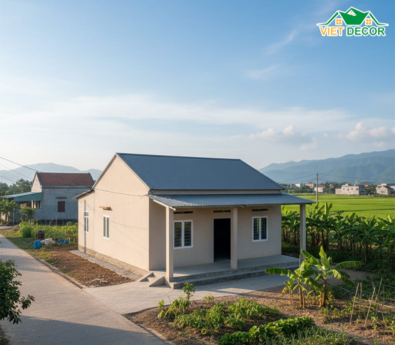 Thực tế xây nhà cấp 4 nông thôn 3 phòng ngủ với 450 triệu có đủ không?