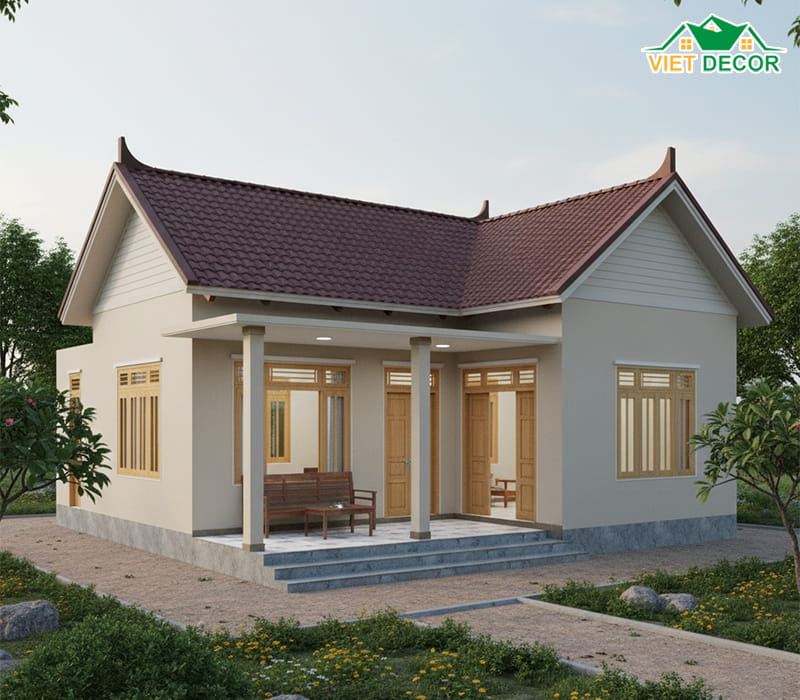Mẫu nhà cấp 4 mái Thái sang trọng nhưng tiết kiệm