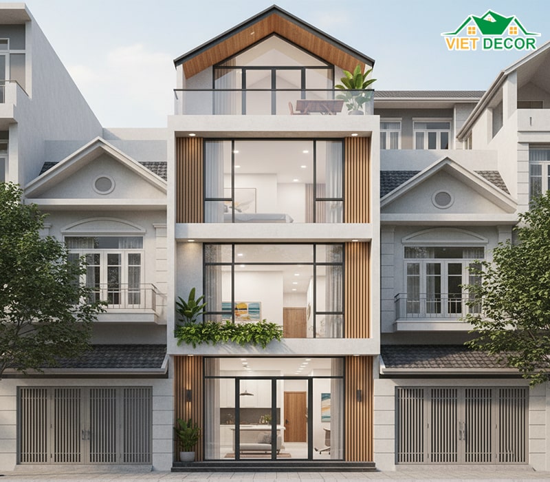 Mẫu thiết kế mặt tiền 4m (phù hợp đất hẹp)