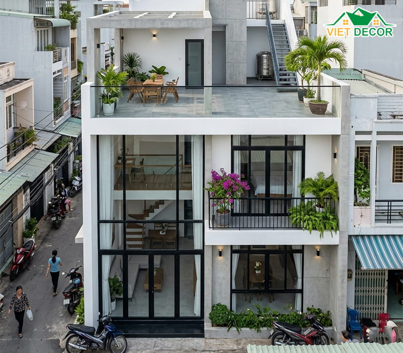 Dự toán chi phí xây dựng nhà ống gác lửng 3 phòng ngủ có sân thượng