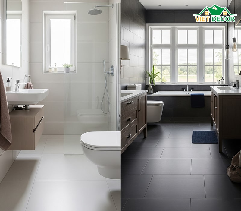 Diện tích và ánh sáng của nhà vệ sinh