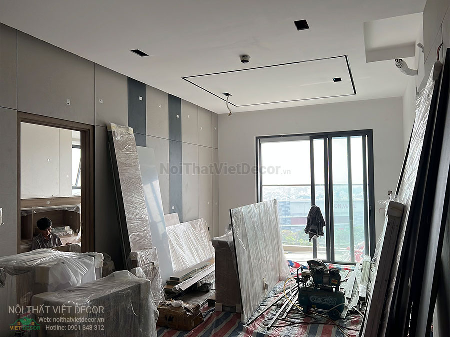 Nội thất Việt Decor thiết kế thi công nội thất nguyên căn, căn hộ 3 phòng ngủ Tân Phú Hồ Chí Minh thi công phòng khách