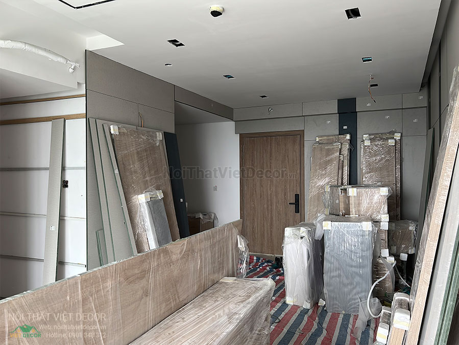 Nội thất Việt Decor thiết kế thi công nội thất nguyên căn, căn hộ 3 phòng ngủ Tân Phú Hồ Chí Minh thi công phòng khách