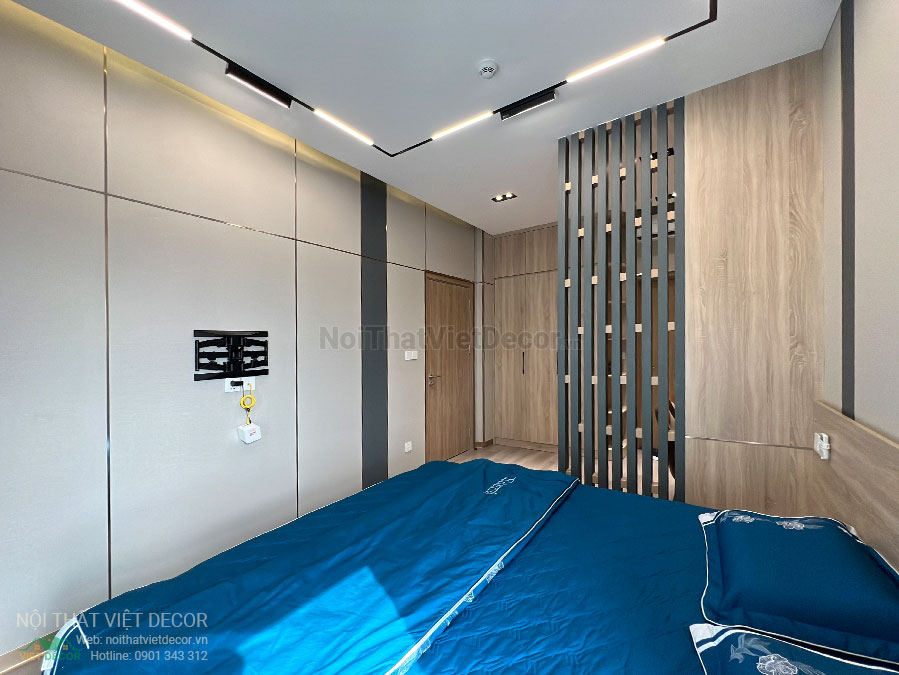 Nội thất Việt Decor thiết kế thi công nội thất nguyên căn, căn hộ 3 phòng ngủ Tân Phú Hồ Chí Minh hoàn thiện phòng ngủ master