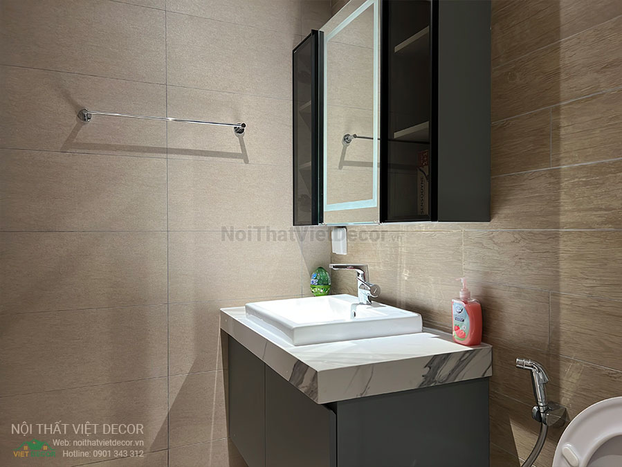 Nội thất Việt Decor thiết kế thi công nội thất nguyên căn, căn hộ 3 phòng ngủ Tân Phú Hồ Chí Minh hoàn thiện vệ sinh chung