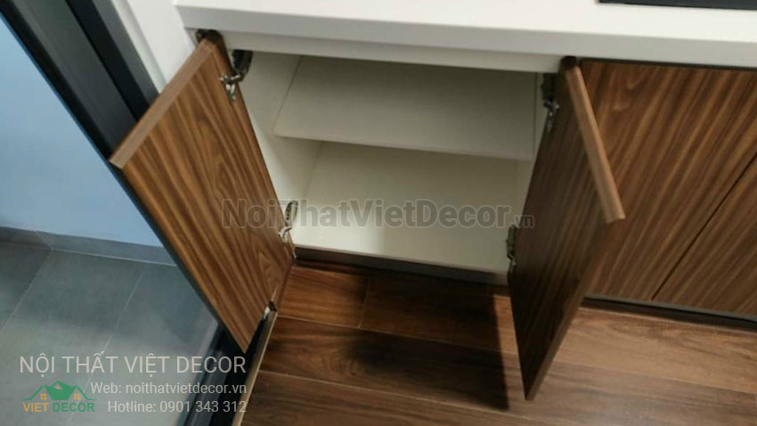Nội thất Việt Decor hiện trạng tủ bếp cần sửa kết cấu để lắp đặt lò nướng