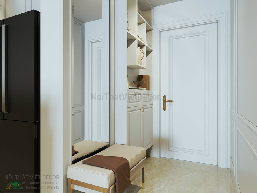 Nội thất Việt Decor mẫu thiết kế nội thất tân cổ điển phòng khách bếp căn hộ tủ giày