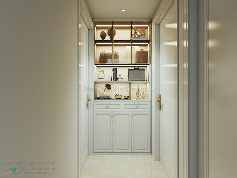 Nội thất Việt Decor mẫu thiết kế nội thất tân cổ điển phòng khách bếp căn hộ kệ trang trí
