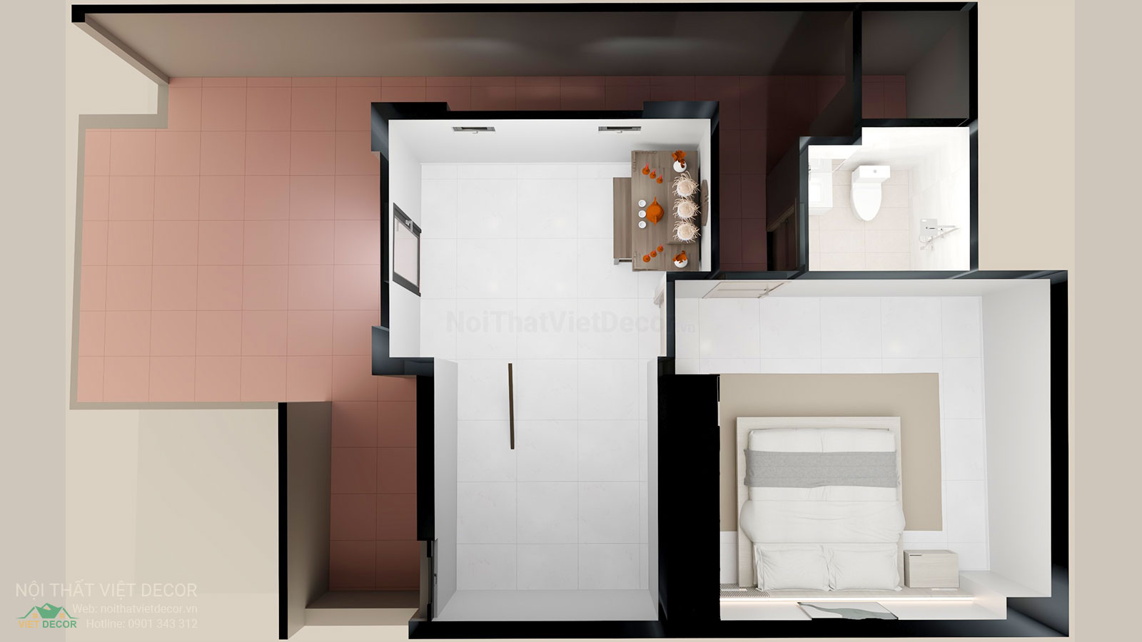 Nội Thất Việt Decor thiết kế thi công nội thất biệt thự Villa Riverside tại Bến Lức Long An - Tây Ninh mặt bằng tầng 3