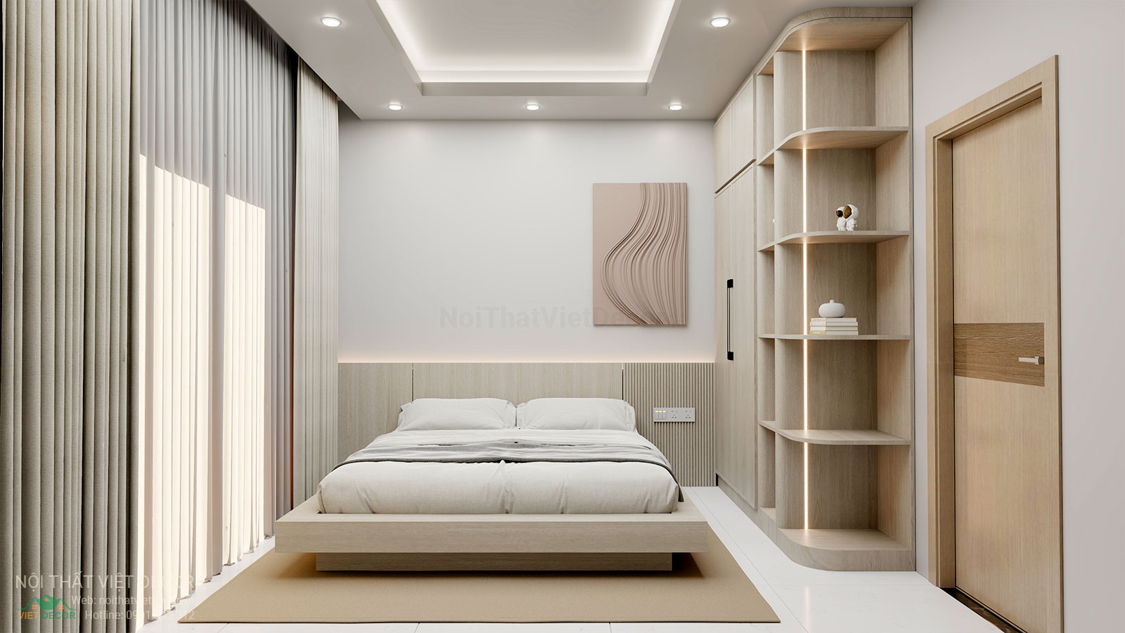 Nội Thất Việt Decor thiết kế thi công nội thất biệt thự Villa Riverside tại Bến Lức Long An - Tây Ninh phòng ngủ