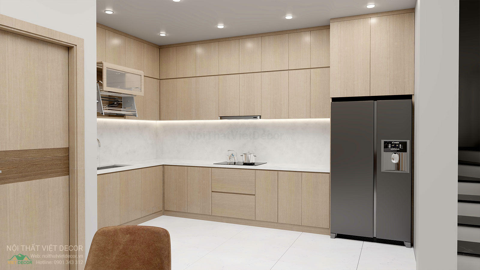 Nội Thất Việt Decor thiết kế thi công nội thất biệt thự Villa Riverside tại Bến Lức Long An - Tây Ninh tủ bếp