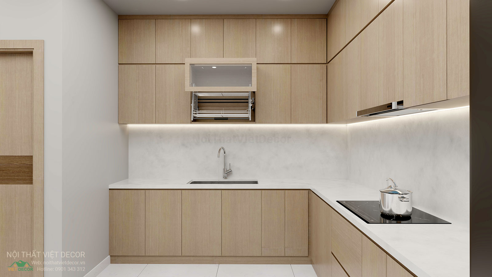 Nội Thất Việt Decor thiết kế thi công nội thất biệt thự Villa Riverside tại Bến Lức Long An - Tây Ninh tủ bếp
