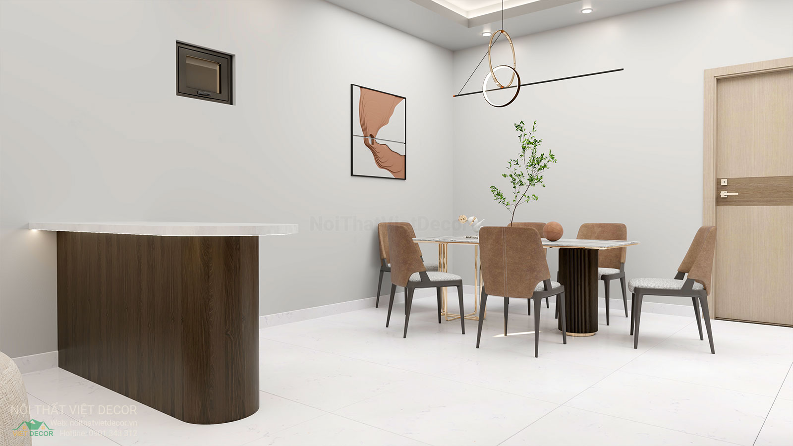 Nội Thất Việt Decor thiết kế thi công nội thất biệt thự Villa Riverside tại Bến Lức Long An - Tây Ninh bàn ăn