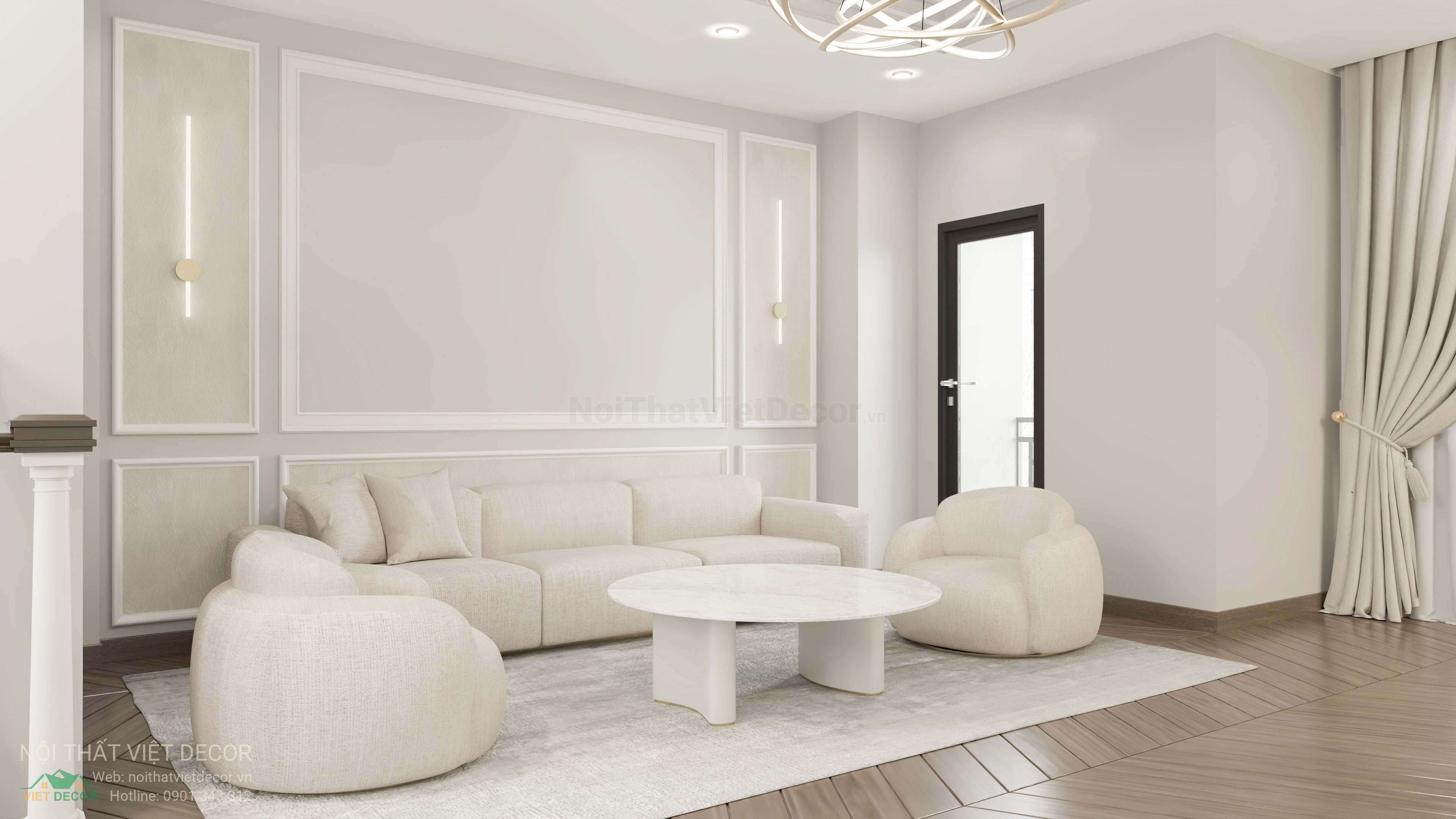 Nội Thất Việt Decor thiết kế nội thất tân cổ điển nhà phố thương mại shophouse T&T City Millennia tại xã Long Hậu, Cần Giuộc, Long An Tây Ninh