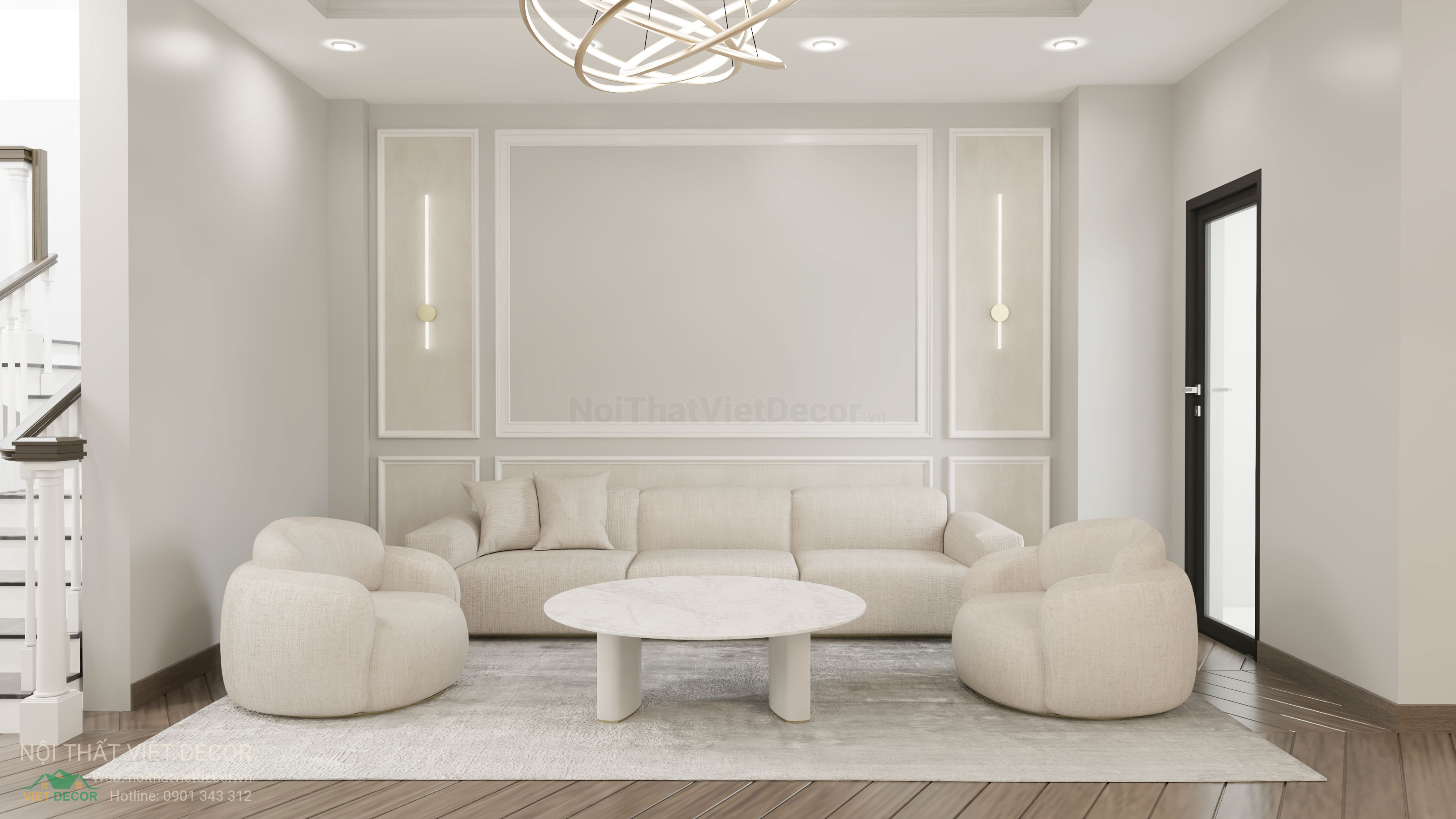 Nội Thất Việt Decor thiết kế nội thất tân cổ điển nhà phố thương mại shophouse T&T City Millennia tại xã Long Hậu, Cần Giuộc, Long An Tây Ninh
