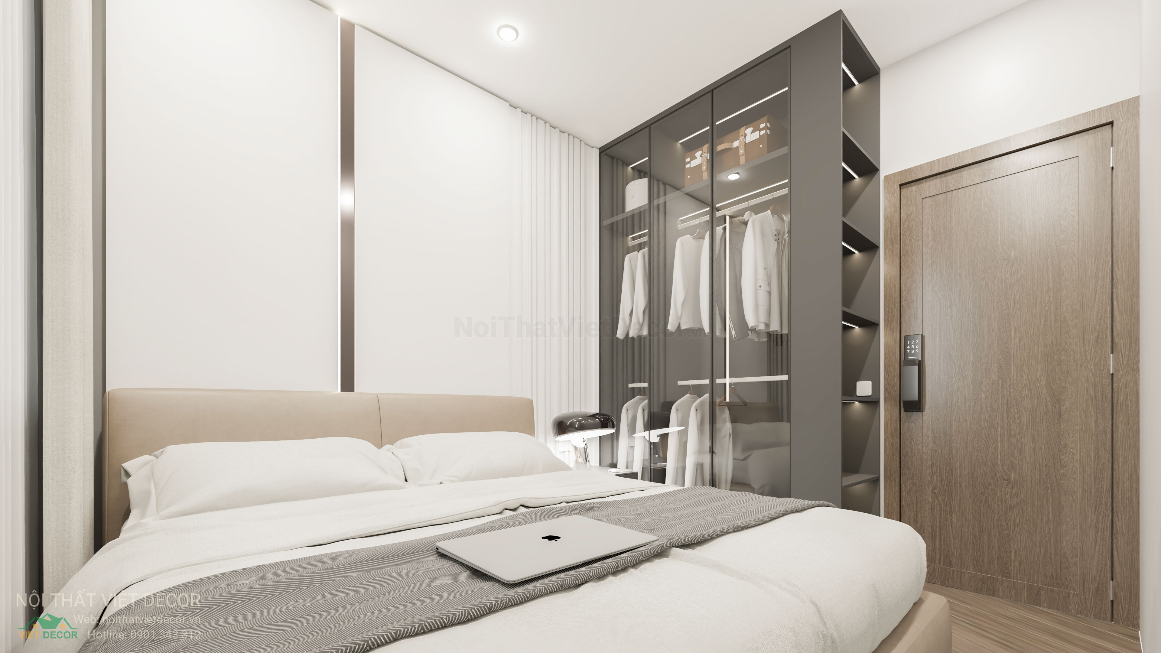 Nội Thất Việt Decor thiết kế nội thất phòng ngủ nhà phố T&T Millennia Tây Ninh - Long An phong cách tân cổ điển