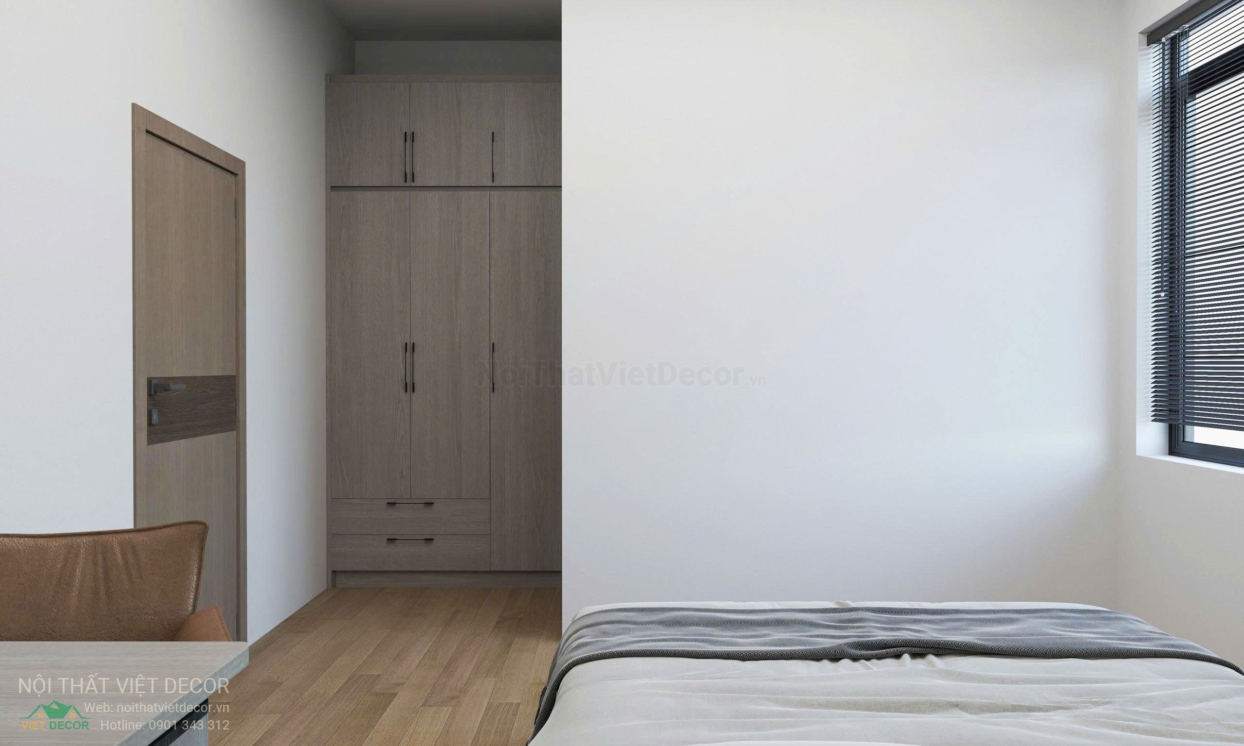 Nội Thất Việt Decor thiết kế nội thất hiện đại nhà phố khu đô thị Lavilla Green City Long An Tây Ninh phòng ngủ