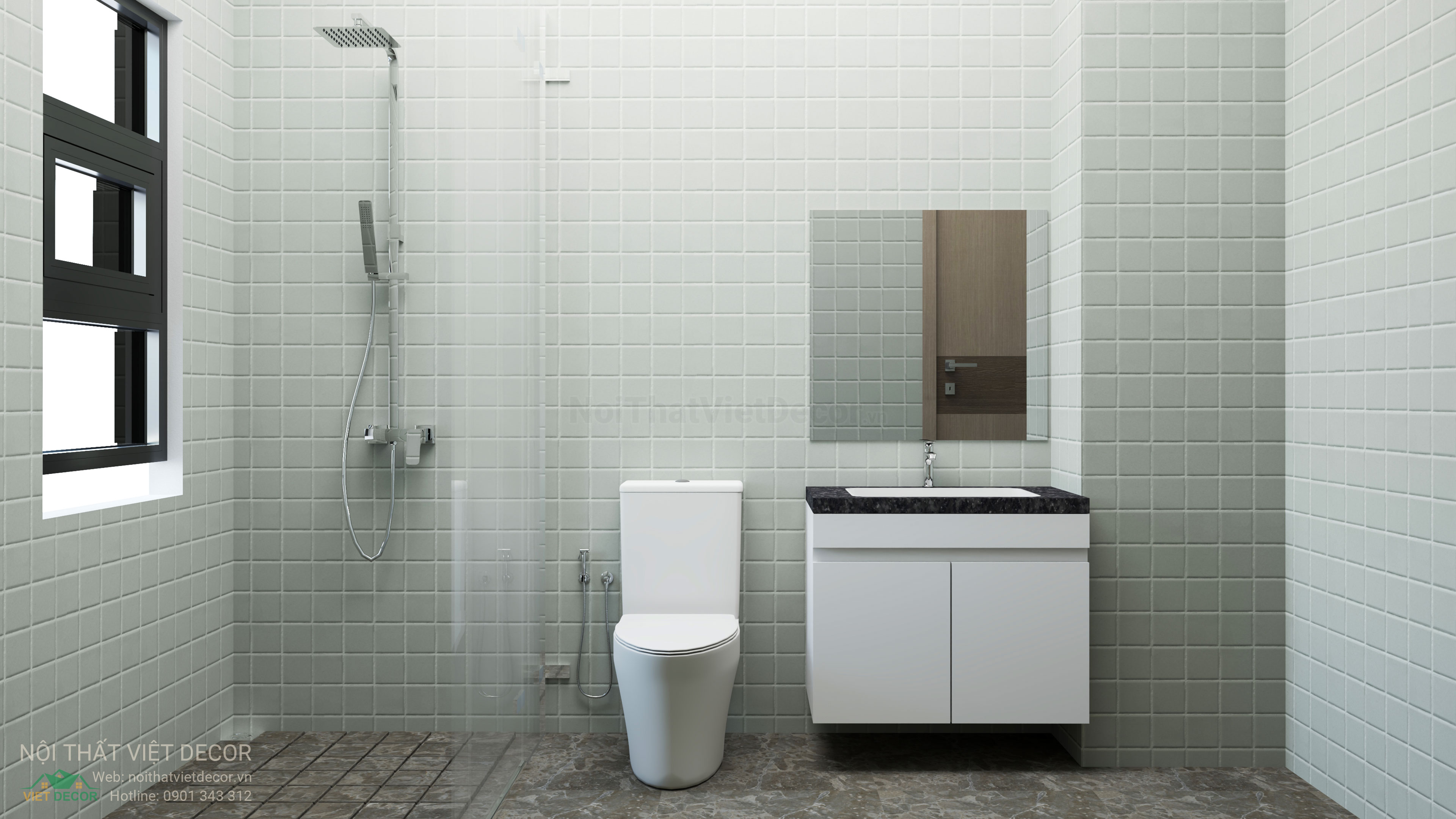 Nội Thất Việt Decor thiết kế nội thất hiện đại nhà phố khu đô thị Lavilla Green City Long An Tây Ninh nhà vệ sinh