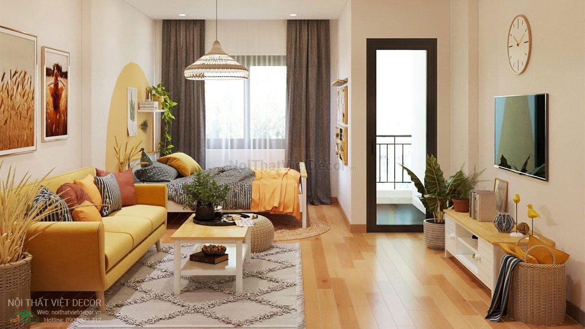 Nội Thất Việt Decor thiết kế thi công nội thất căn hộ officetel phong cách retro