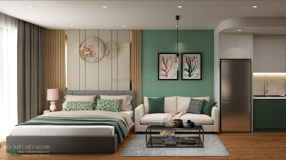 Nội Thất Việt Decor thiết kế thi công nội thất căn hộ officetel studio phong cách hiện đại modern