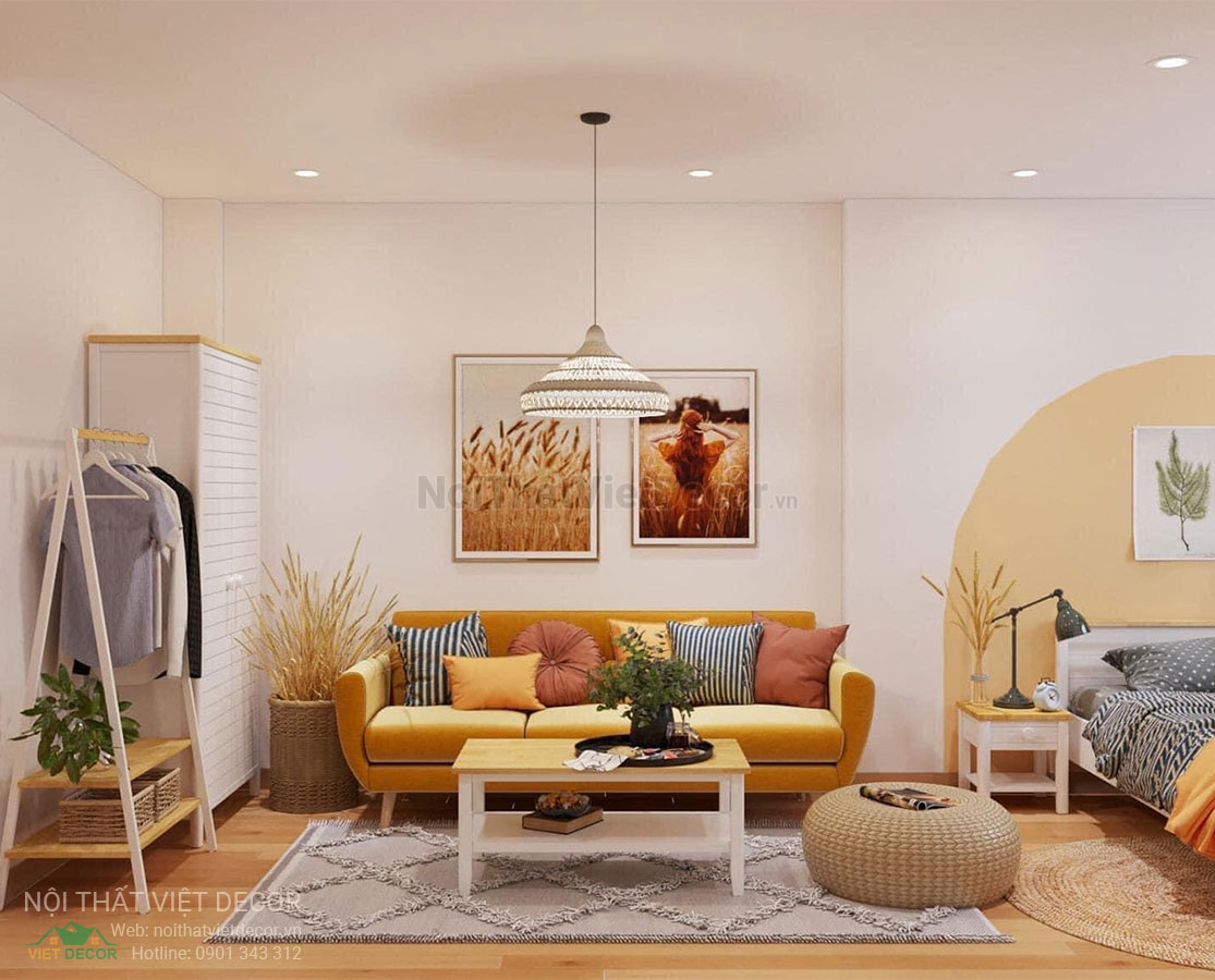 Nội Thất Việt Decor thiết kế thi công nội thất căn hộ officetel phong cách retro