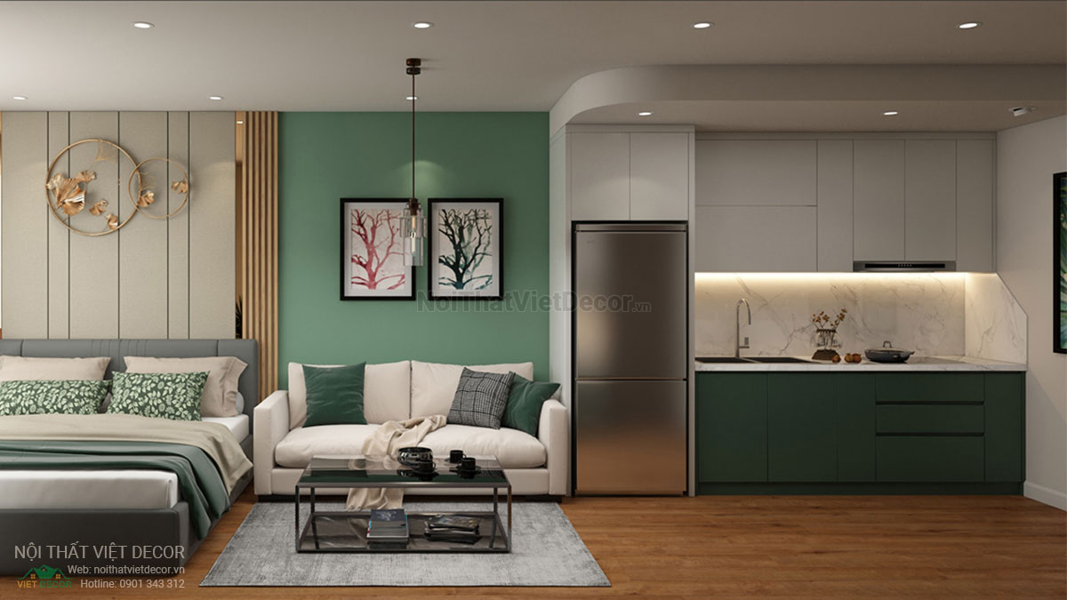 Nội Thất Việt Decor thiết kế thi công nội thất căn hộ officetel studio phong cách hiện đại modern