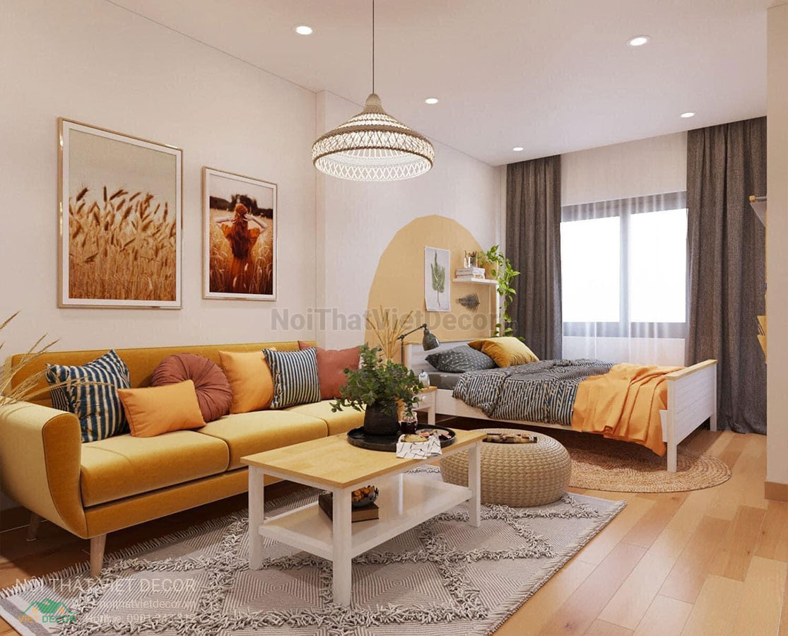 Nội Thất Việt Decor thiết kế thi công nội thất căn hộ officetel phong cách retro