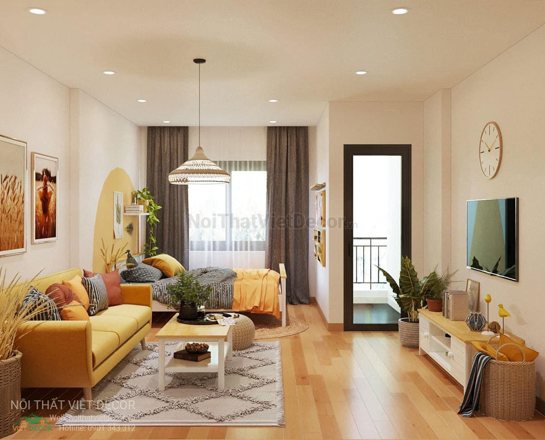 Nội Thất Việt Decor thiết kế thi công nội thất căn hộ officetel phong cách retro