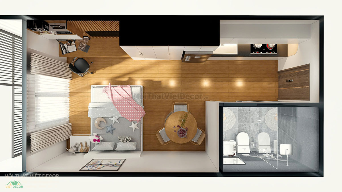 Nội thất Việt Decor thiết kế thi công trang trí nội thất căn hộ officetel dự án Lavida Plus quận 7 tp hồ chí minh