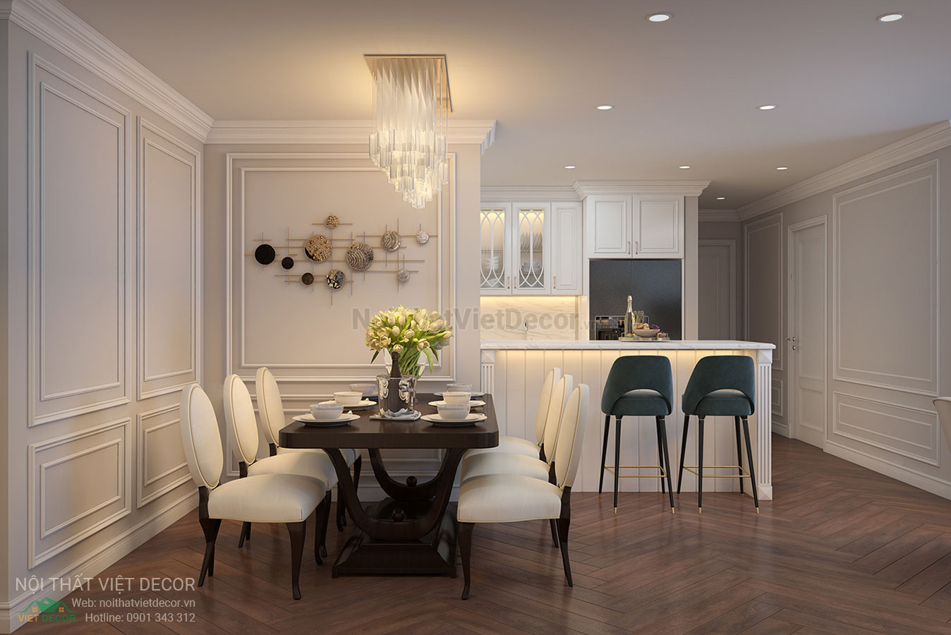 Nội Thất Việt Decor thiết kế thi công nội thất căn hộ phong cách tân cổ điển