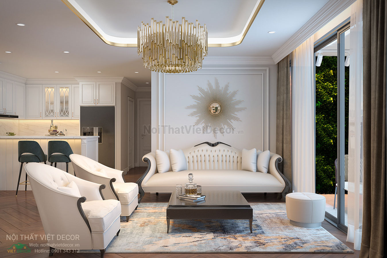 Nội Thất Việt Decor thiết kế thi công nội thất căn hộ phong cách tân cổ điển