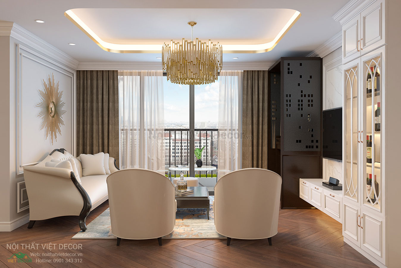 Nội Thất Việt Decor thiết kế thi công nội thất căn hộ phong cách tân cổ điển