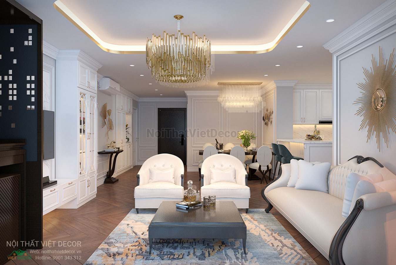 Nội Thất Việt Decor thiết kế thi công nội thất căn hộ phong cách tân cổ điển